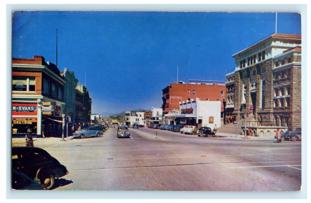 1960 Broad Street Globe Arizona AZ Posted Vintage Classic Cars Postcard