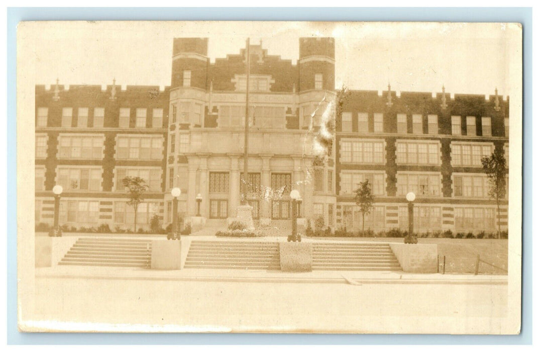 1920 Hibbing High School Minnesota MN RPPC Photo Antique Postcard