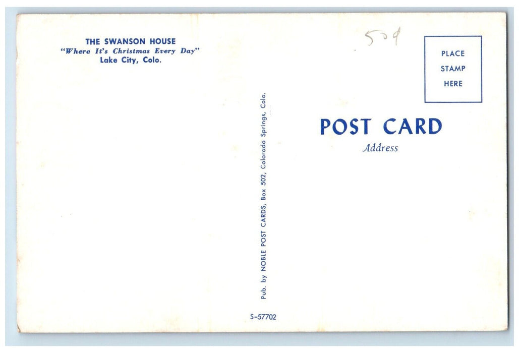 c1960 The Swanson House Where Its Christmas Day Lake City Colorado CO Postcard