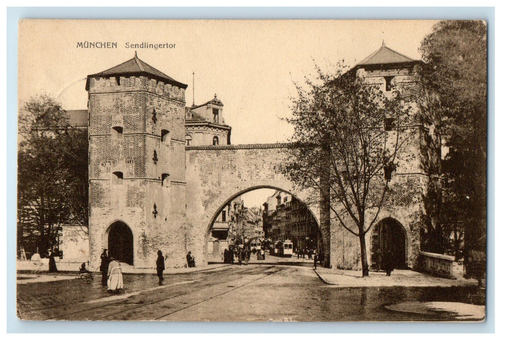 1910 Munchen Sendlinger Tor Munich, Germany Antique Posted Postcard