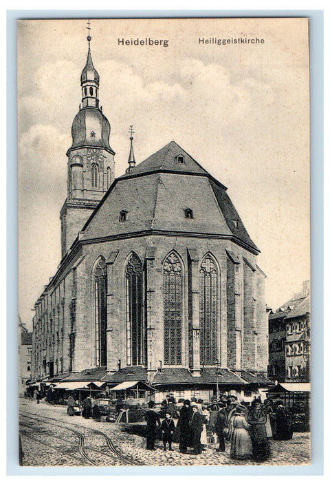 c1910 Heiliggeistkirche Heidelberg Germany Unposted Antique Postcard