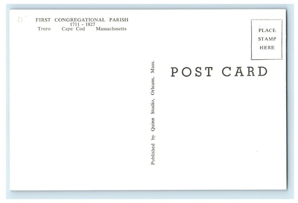 First Congregational Parish Church Truro Cape Cod Massachusetts MA Postcard