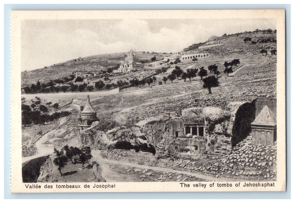c1940s The Valley of Tombs of Jehoshaphat Jerusalem Israel Unposted Postcard