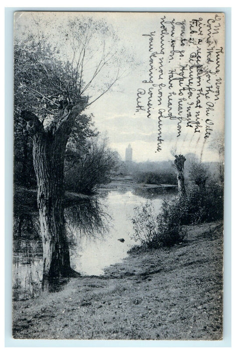 1906 Creek Scene Delaware Ohio Raymond Cleveland OH Posted Antique Postcard