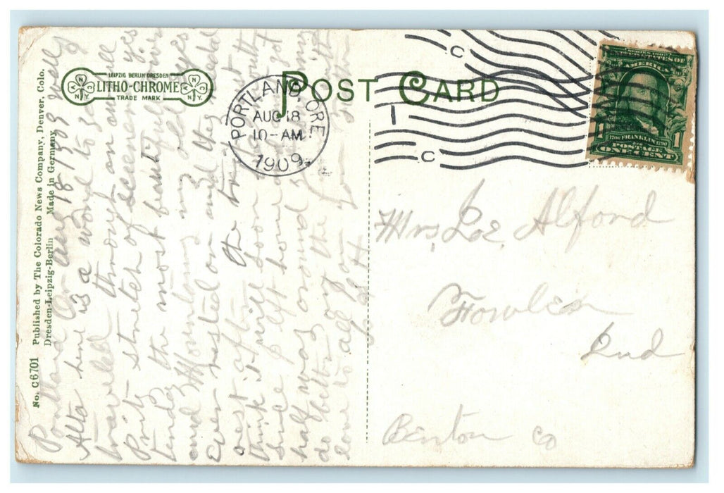 1909 Observation Car Glenwood Springs Colorado CO D&RG Railroad Train Postcard