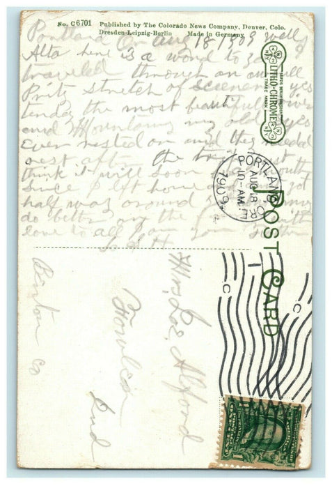 1909 Observation Car Glenwood Springs Colorado CO D&RG Railroad Train Postcard