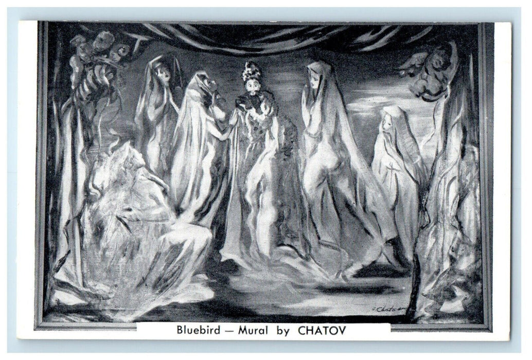 Bluebird Mural By Chatov At Russian Team Room Restaurant New York NY Postcard