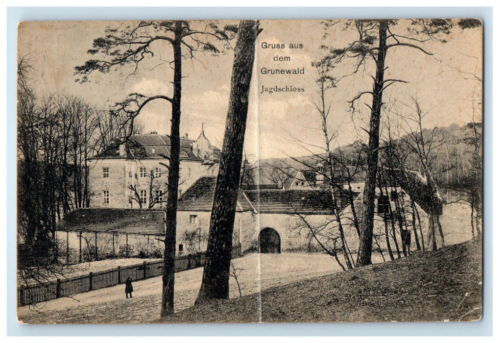 1907 Gruss Aus dem (Greetings from the) Grunewald Jagdschloss Germany Postcard