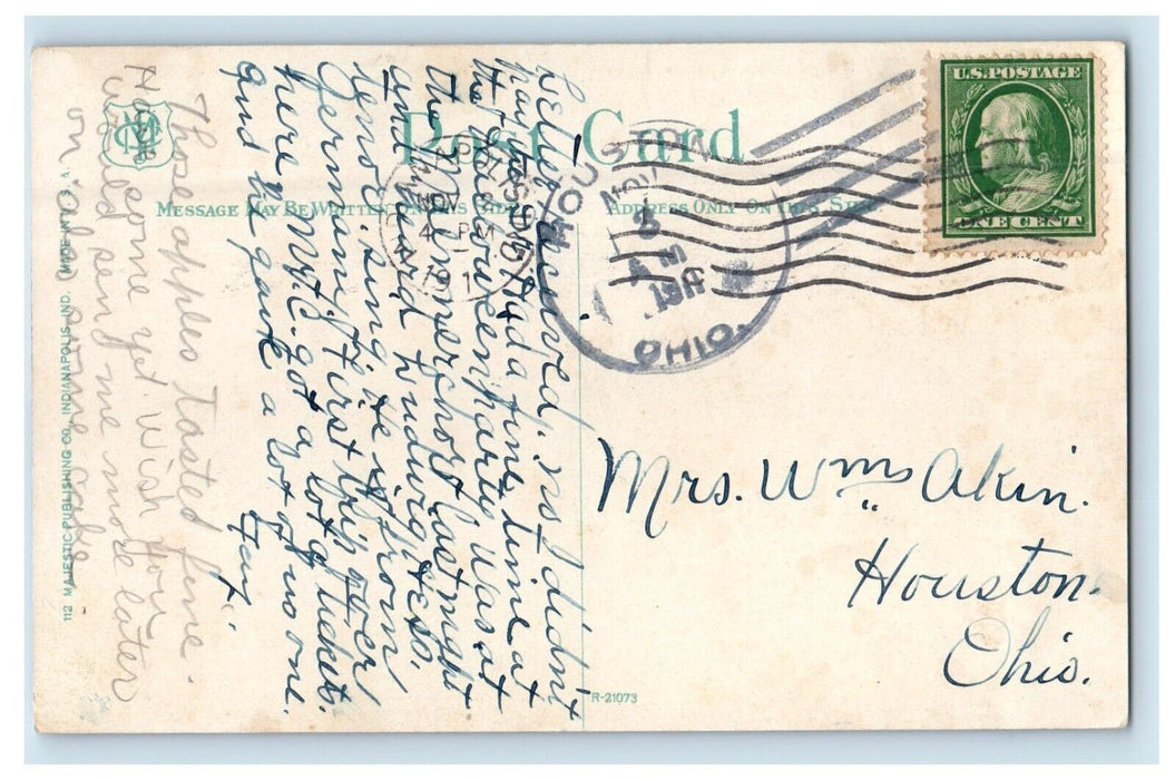 1911 Elk At Riverside Park Indianapolis Indiana IN Posted Antique Postcard