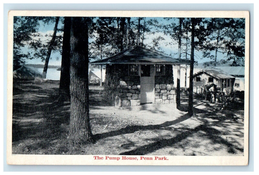 1919 The Pump House Lake Scene Penn Park Indiana IN Posted Antique Postcard