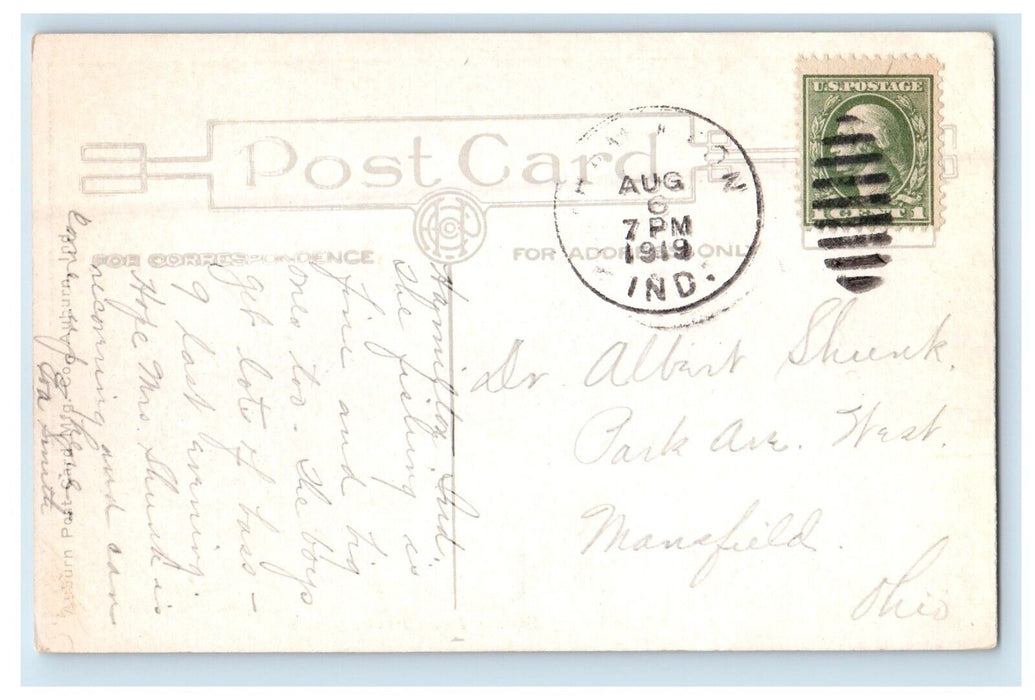 1919 The Pump House Lake Scene Penn Park Indiana IN Posted Antique Postcard