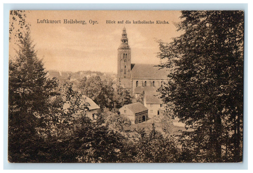 c1910 Blick Auf Die Katholische Kirche Luftkurort Heilsberg Opr Germany Postcard