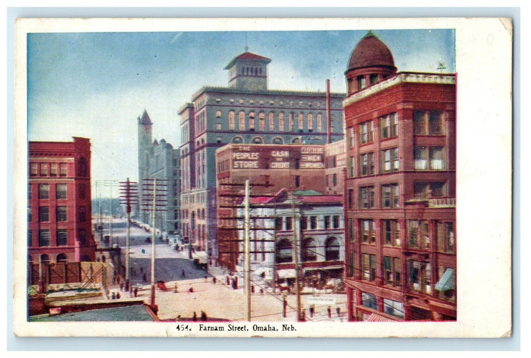 c1905 The Farman Street View Omaha Nebraska NE Undivided Back Postcard