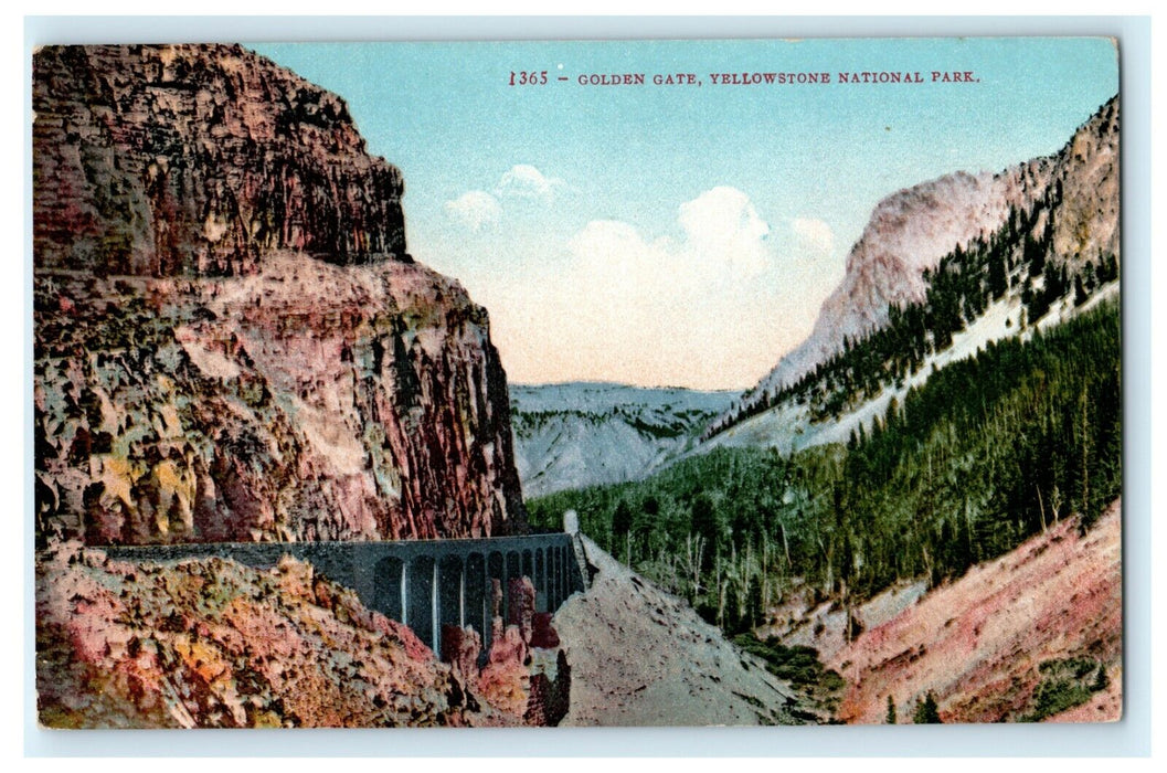 Golden Gate Yellowstone National Park Vintage Postcard