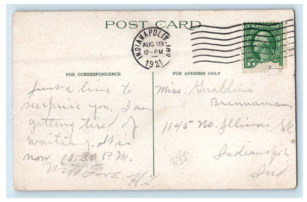 1921 Murat Temple And Theater Cars Indianapolis Indiana IN Vintage Postcard