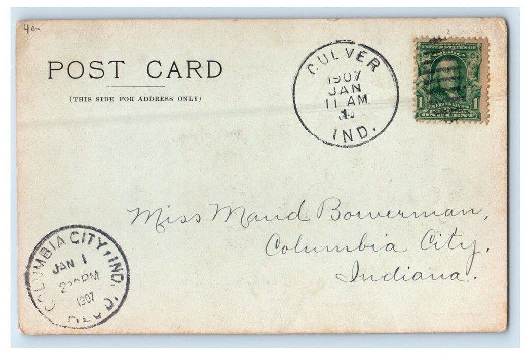 1907 The Outlet Boat Scenes At Lake Maxinkuckee Indiana IN Antique Postcard