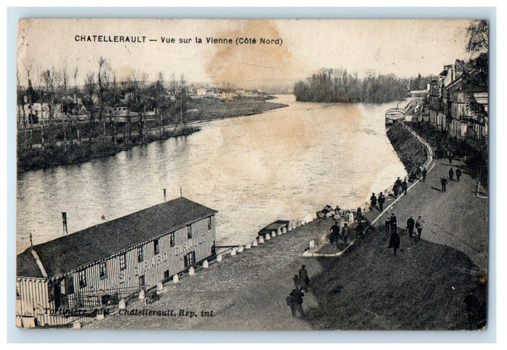 1919 Vue Sur La Vienne (Cote Nord) Chatellerault France Antique Posted Postcard