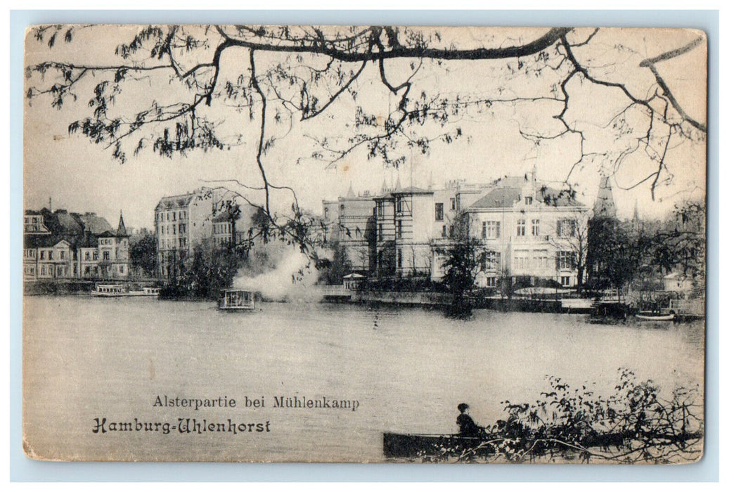 c1910 Alsterpartie Bei Muhlenkamp Hamburg-Uhlenhorst Germany Postcard