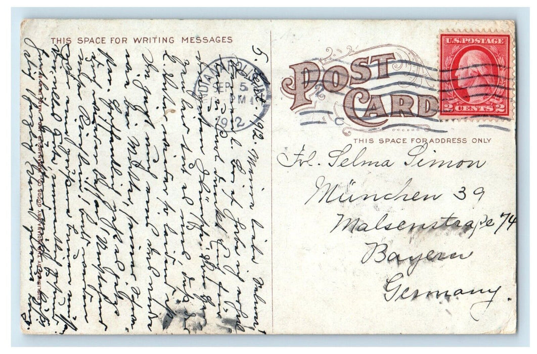 1912 EV Luth St. Peter's Church Indianapolis Indiana IN Posted Antique Postcard