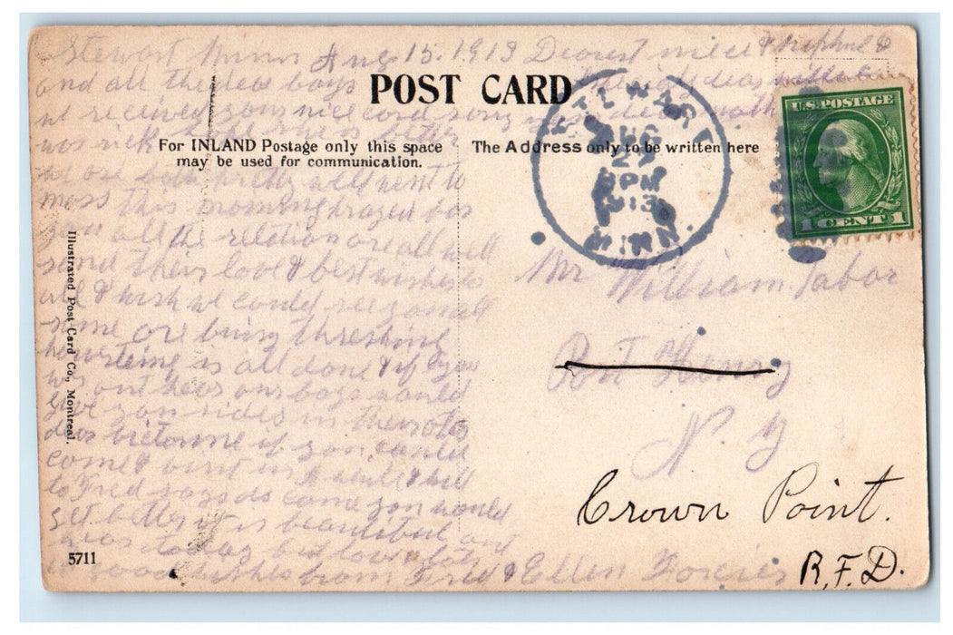 1913 Souvenir De Ste. Anne De Beaupre Canada Posted Antique Postcard