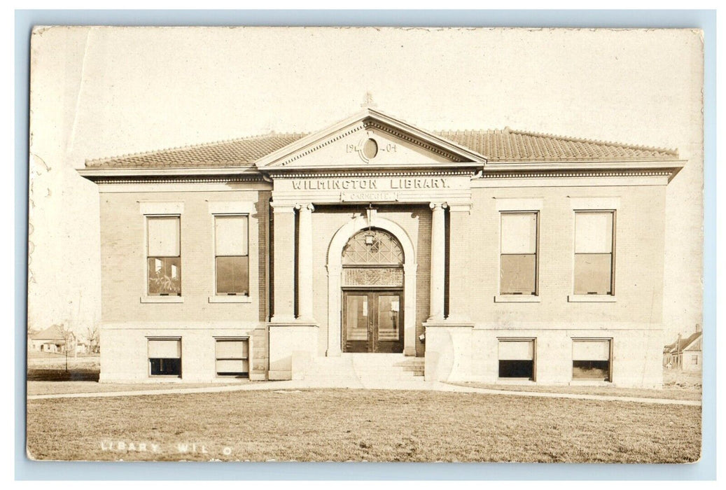 1910 View Of Carnegie Library Wilmington Ohio OH RPPC Photo Antique Postcard