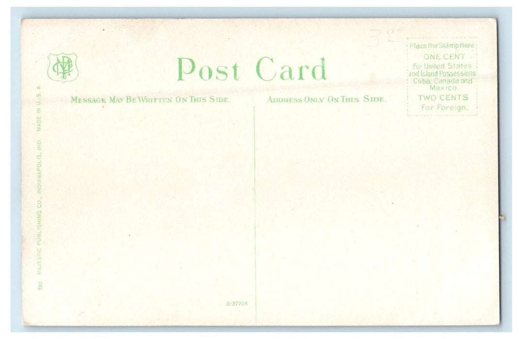c1910's Fall Creek Boulevard West Meridian Street Train Indianapolis IN Postcard