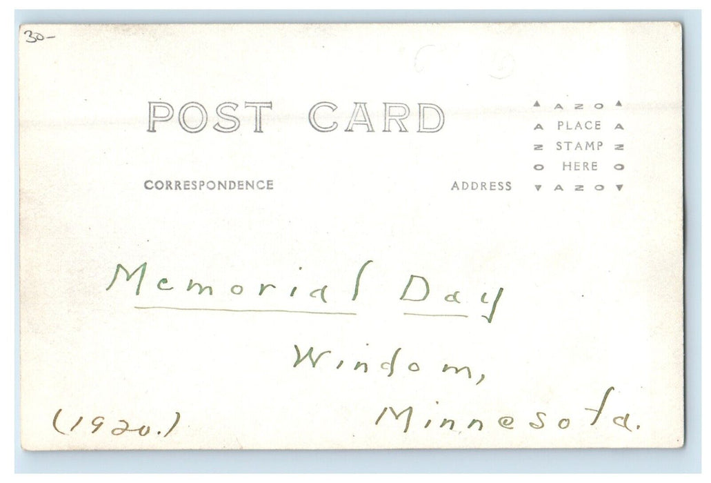 c1910's Windom Minnesota MN, Memorial Day RPPC Photo Posted Antique Postcard