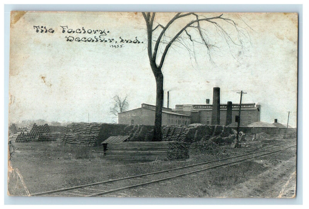 1912 View Of The Factory Decatur Indiana IN Posted Antique Postcard