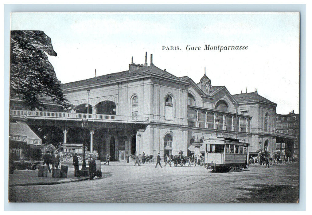 c1910 Gare Montparnasse Railway Terminal in Paris France Antique Posted Postcard