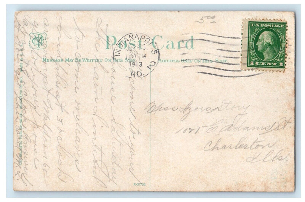 1913 Merchants Bank Building Indianapolis Indiana IN Unposted Antique Postcard