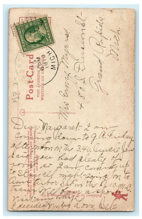 1910 University Hospital Ann Arbor Michigan MI Posted Antique Sparta Postcard