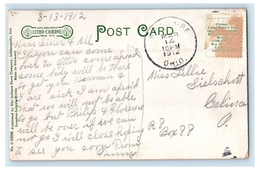 1912 Main Street View Store Front Decatur Indiana IN Posted Antique Postcard