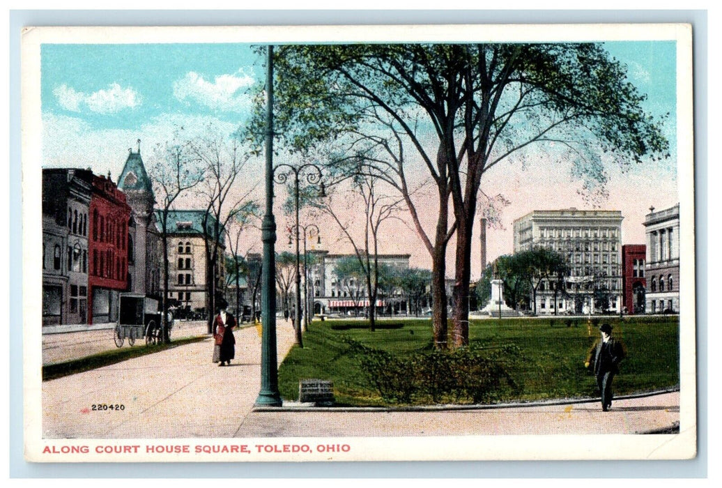 c1910's Along Court House Square Toledo Ohio OH Unposted Antique Postcard