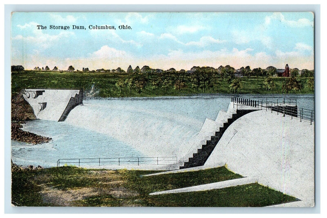 c1910's A View Of The Storage Dam Columbus Ohio OH Posted Antique Postcard