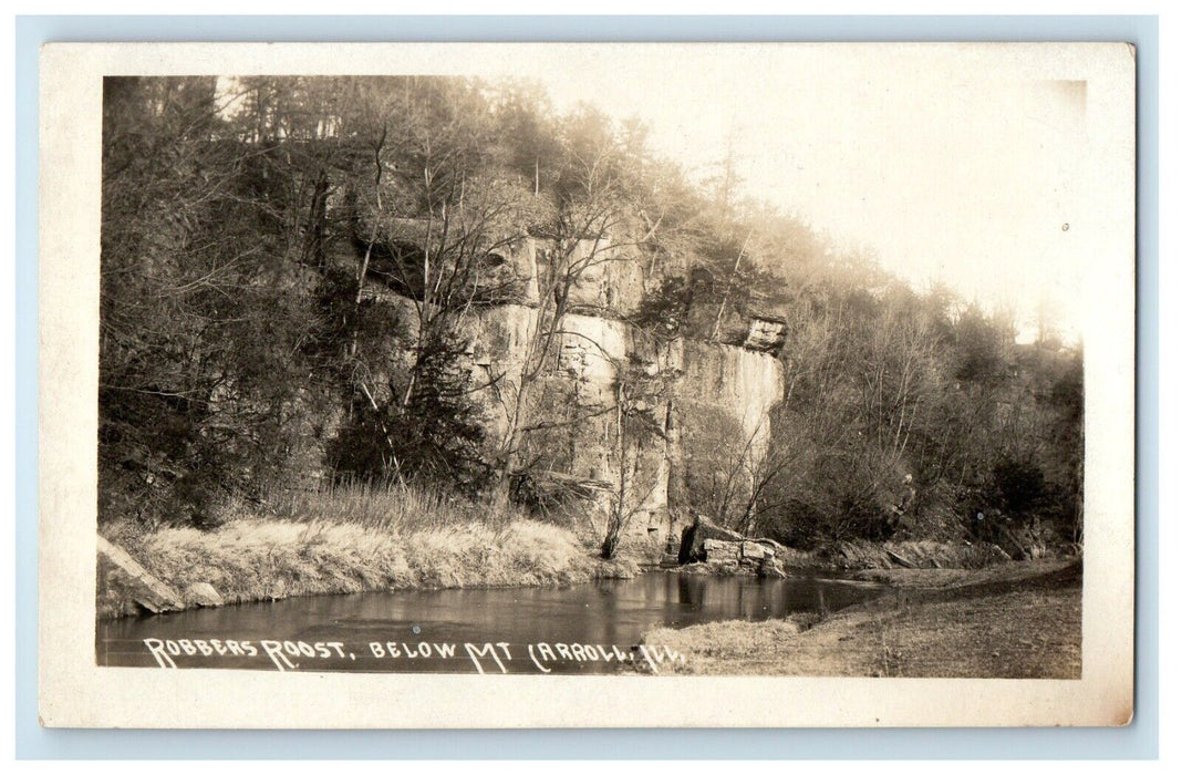 Robbers Roost Below Mt. Arroll Illinois IL RPPC Photo Unposted Antique Postcard