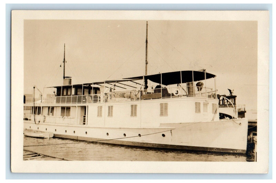 c1910's Witherbee Houseboat Silouan On Lake Champlain NY RPPC Photo Postcard