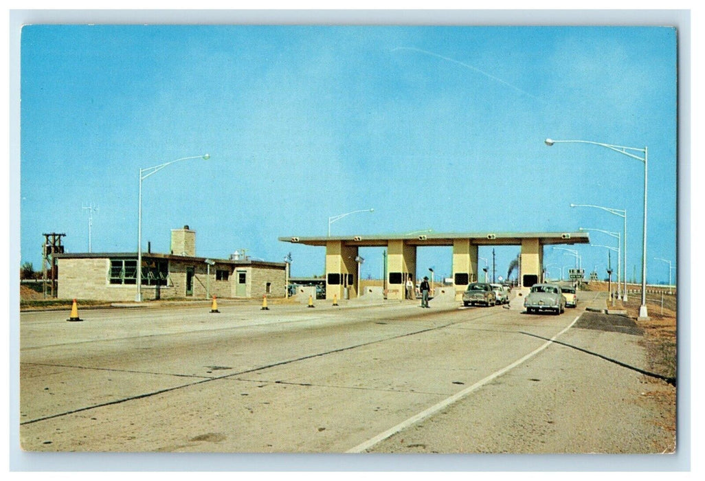 c1950's Toll Plaza At Gary East Interchange Northern Indiana Toll Road Postcard