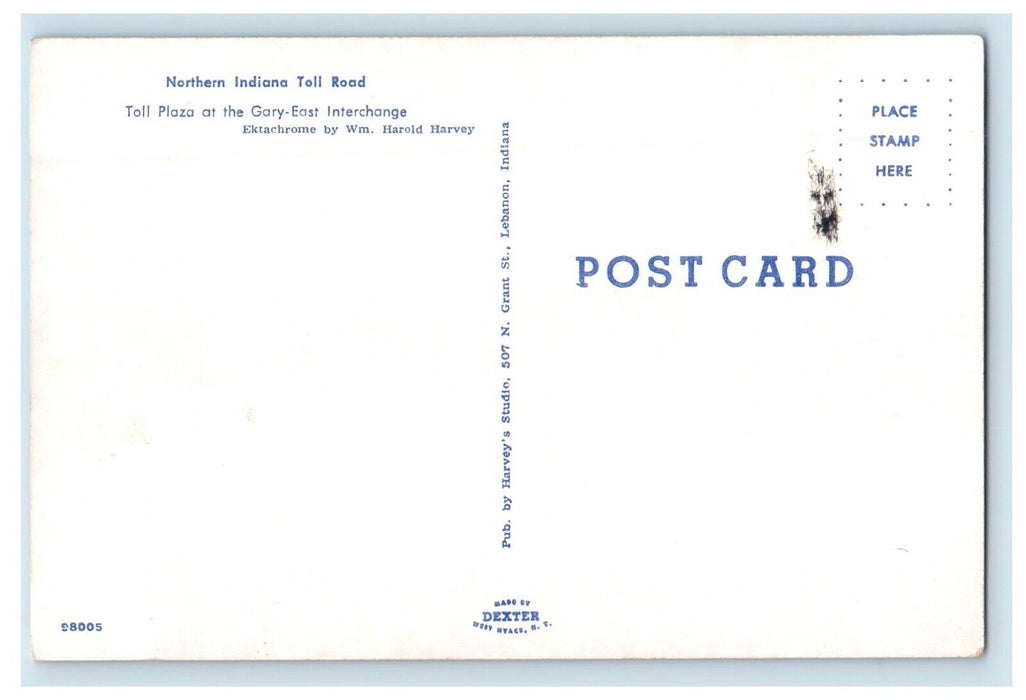 c1950's Toll Plaza At Gary East Interchange Northern Indiana Toll Road Postcard