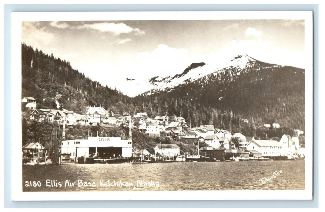 View Of Ellis Air Base Ketchikan Alaska AK RPPC Photo Unposted Antique Postcard