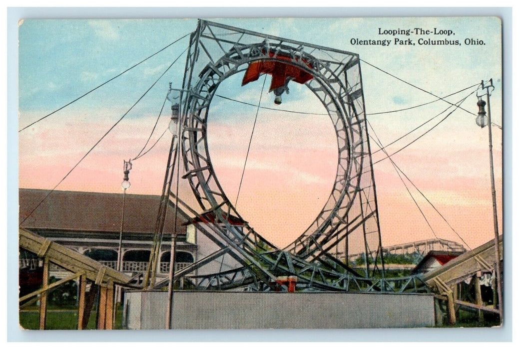 c1910's Looping The Loop Olentangy Park Columbus Ohio OH Antique Postcard