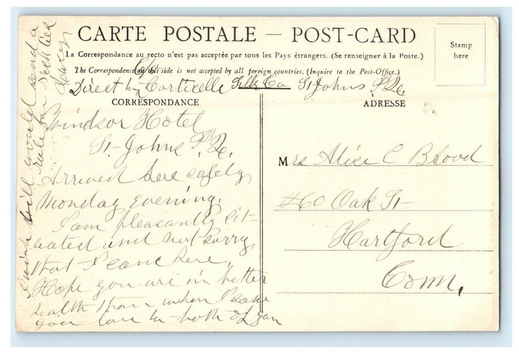 View Of The Port Looking North St-Jean Province Quebec Canada Antique Postcard