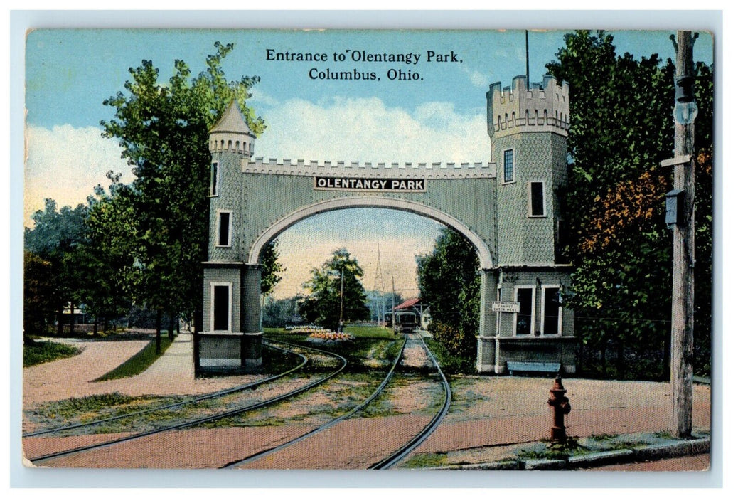 c1930's Entrance To Olentangy Park Columbus Ohio OH Unposted Vintage Postcard