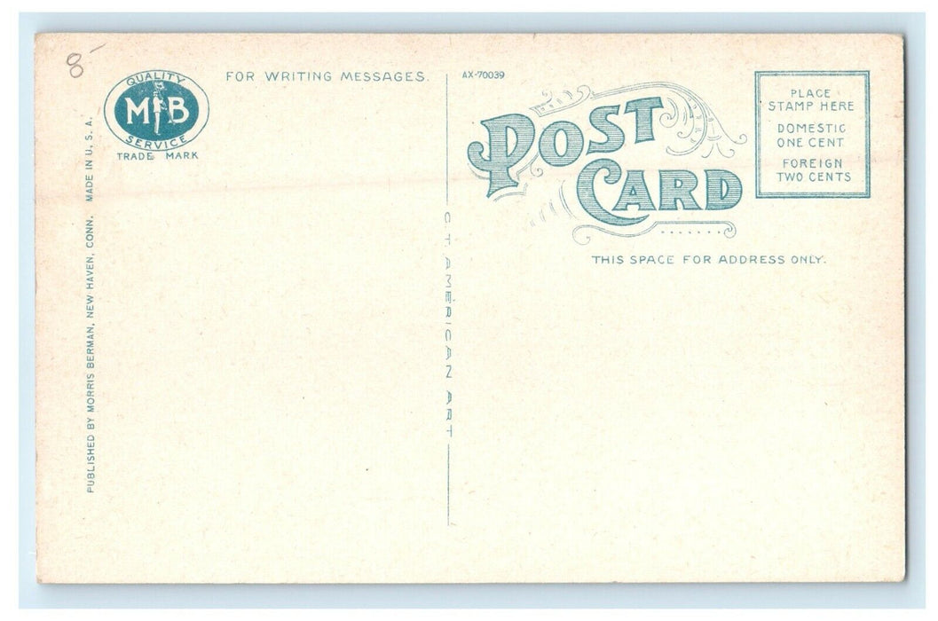 1925 Central Baptist Church, YMCA, Westfield Massachusetts MA Postcard