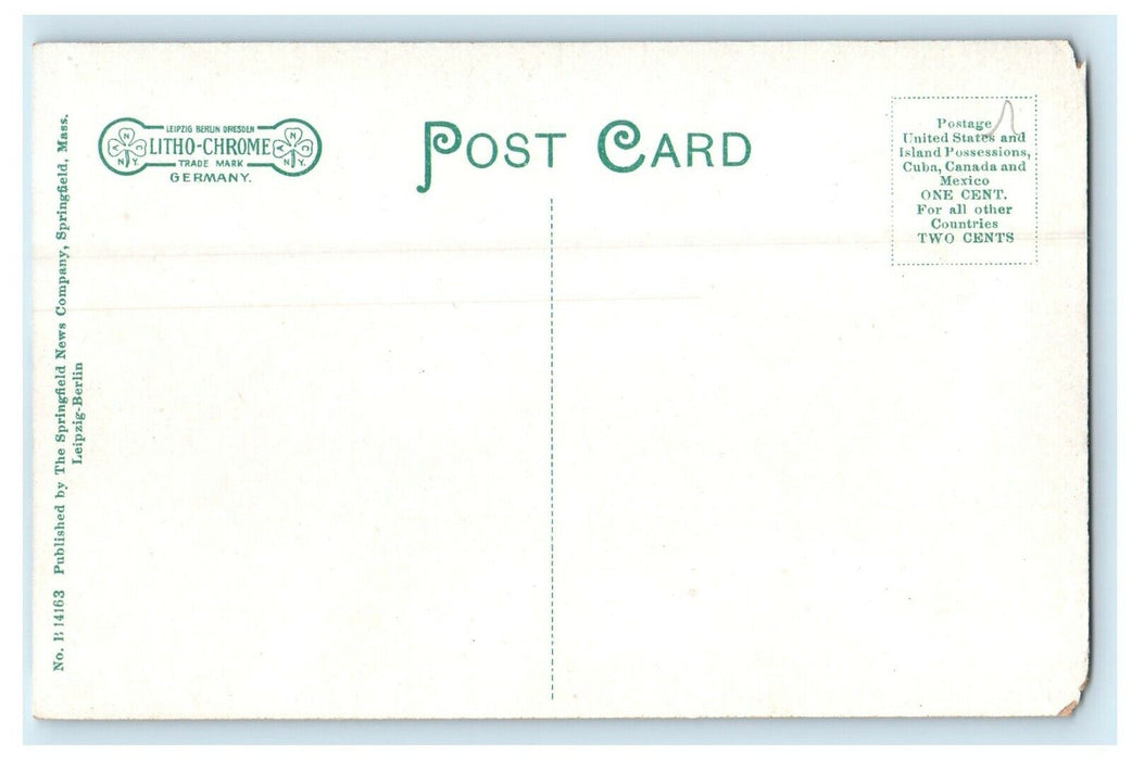 1914 Little River Bridge, Westfield Massachusetts MA Antique Postcard