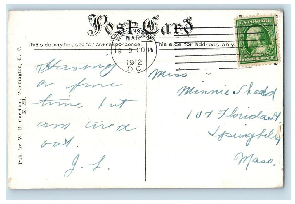 1912 Front View Of Marist College Brookland District Of Columbia D.C Postcard