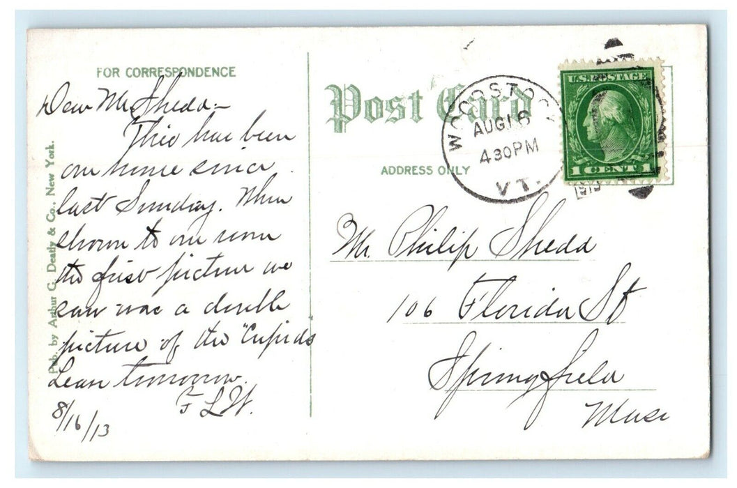 1913 The Colonial Inn South Woodstock Vermont VT Posted Antique Postcard
