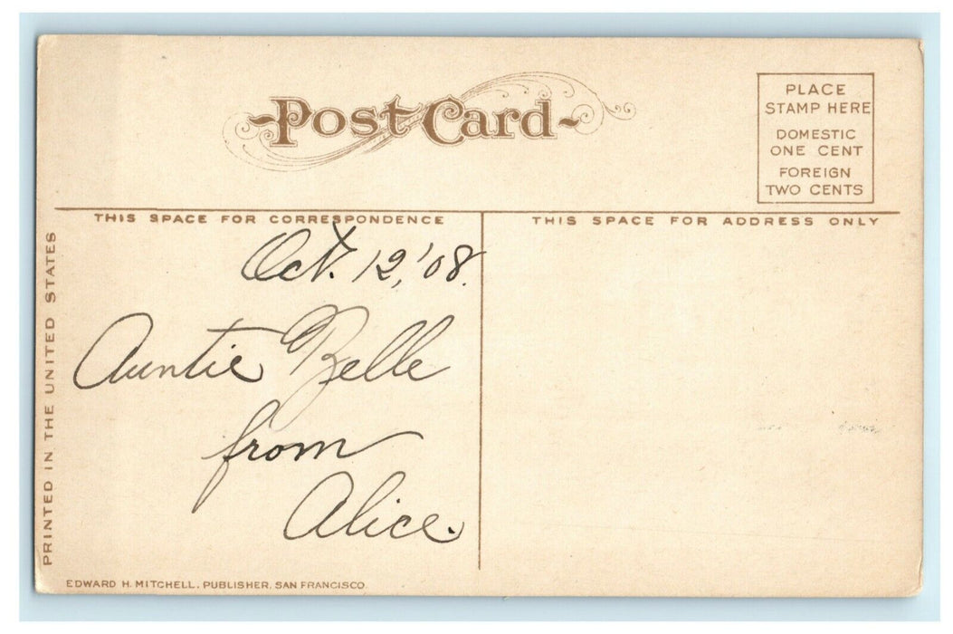 Fountain and Boat House West Lake Park Los Angeles California 1908 Postcard