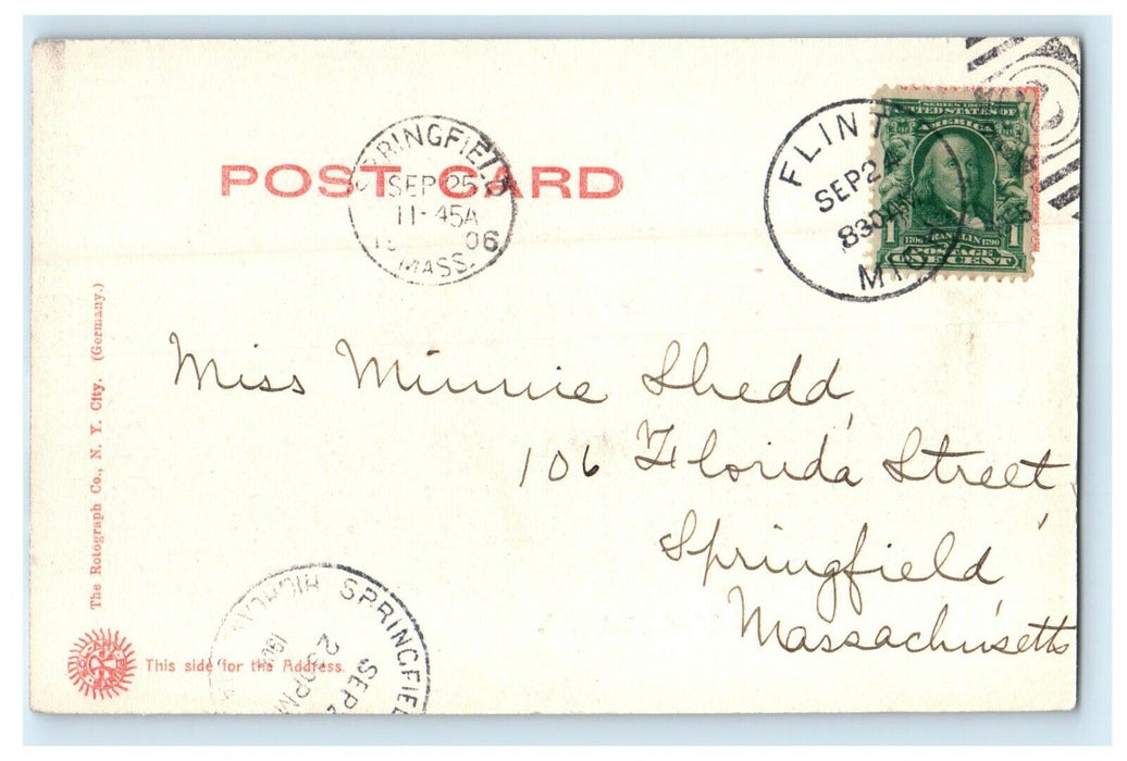 1906 Michigan Deaf and Dumb School, Flint Michigan Antique Postcard