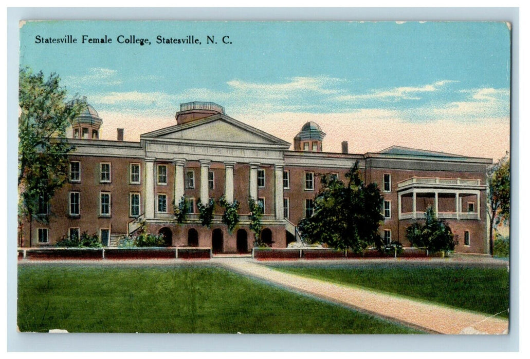 1911 Statesville Female College Building North Carolina NC Antique Postcard