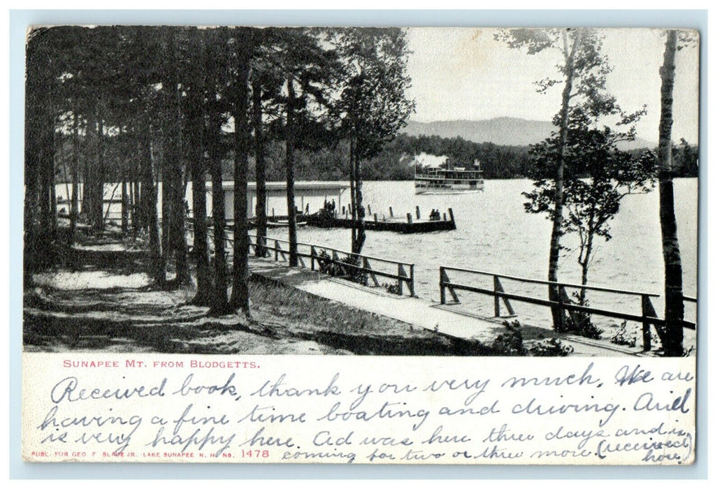 1906 Sunapee Mountains from Blodgetts, New Hampshire NH Antique Postcard